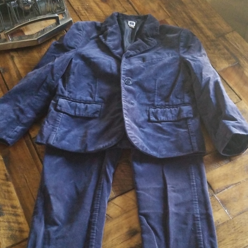 Blue velvet suit